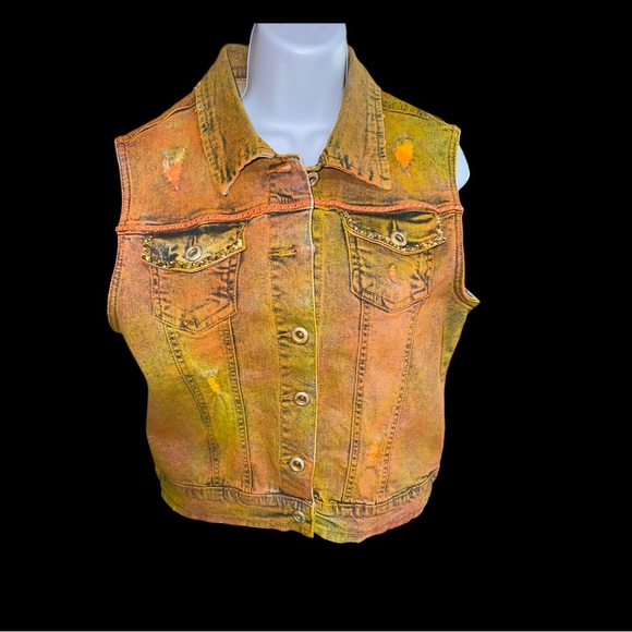 Yoga Goddess Multi Colored Denim Vest - Picture 3 of 8